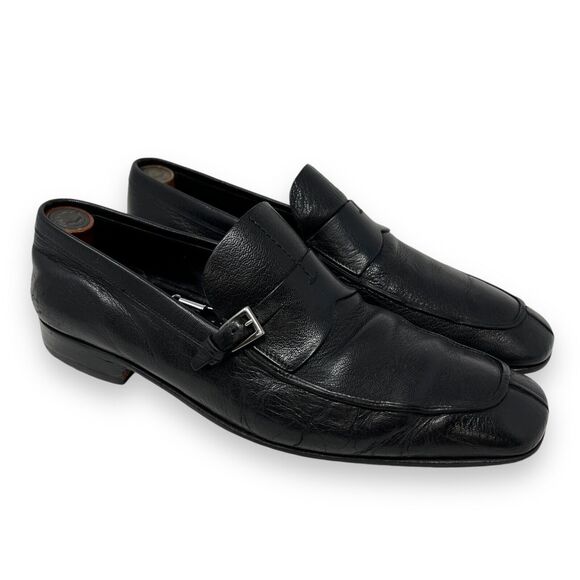 VINTAGE LUXURY PRADA BUSINESS LOAFER SHOES 2D0025 BLACK LEATHER US 9 - Picture 1 of 16